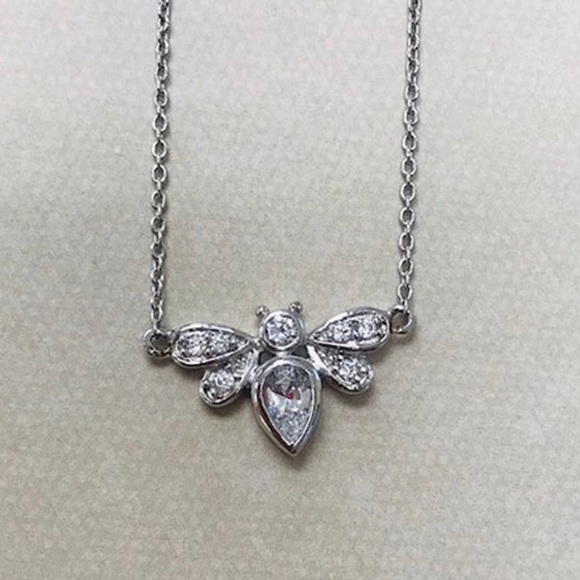 Cubic Zirconia Tiny Queen Bee Necklace, NWT-Boutique - Picture 4 of 10